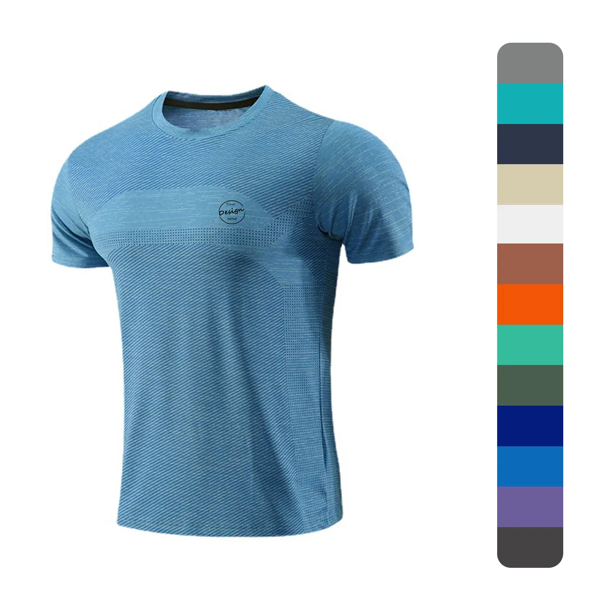 قميص شبكي من البوليستر يسمح بالتهوية للبيع بالجملة قميص رجالي صيفي بأكمام قصيرة سريع الجفاف قمصان رياضية كاجوال بأكمام قصيرة