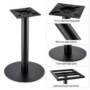 Socle de table de restaurant moderne en acier noir, support de plateau rond pour mobilier de café, prix DDP USA - Product Image 1