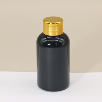 Flacon de soin pour la peau en plastique PET ambré avec bouchon à vis 50ml 80ml 100ml 120ml Flacon rond en plastique pour shampoing