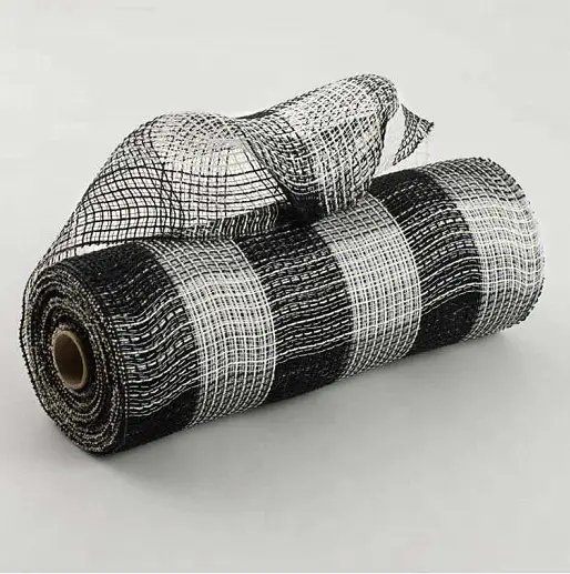Poly Burlap Mesh Supplier Polyester Flower Wrapping Decor Mesh in Decorative Wreath Material Mesh Ribbon