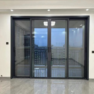 Portes coulissantes en verre aluminium sur mesure, double vitrage, <span class=keywords><strong>cloison</strong></span> en verre <span class=keywords><strong>coulissante</strong></span> extérieure, portes de garage métalliques <span class=keywords><strong>avec</strong></span> verre - Product Image 3