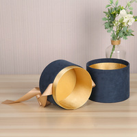 Emballage de cadeaux de mariage en velours rond personnalisé Boîtes en carton avec ruban Logo personnalisé