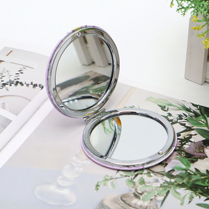 Diy Mirror Base Double Sides Metal Folding Compact Pocket Makeup Mirror