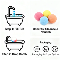 Bombe de bain 2-en-1 aux huiles essentielles pour un nettoyage en profondeur et une nutrition de la peau, 75g, coffret cadeau SPA relaxant