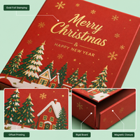 Boîte en papier personnalisée pour emballages cadeaux de Noël, bonbons, chocolats, biscuits, desserts, bijoux, cosmétiques, friandises