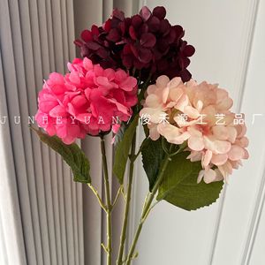 ดอกไฮเดรนเยียปลอมแบบก้านเดี่ยว จุนเหยยวน สีฟ้า สีม่วง สีฟ้าอ่อน สำหรับตกแต่งบ้าน งานแต่งงาน - Product Image 2