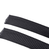 Tubo de malla trenzada expandible de PET negro antidesgarro para envolver arneses de cables automotrices