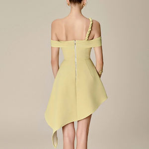 ZYHT 73540 nuove tendenze personalizzate senza spalline abito da sera treccia decorato Mini abito a linea Sexy con spalle scoperte - Product Image 4