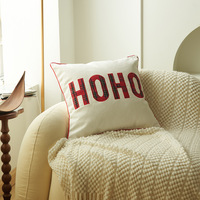 Housse de coussin à carreaux rouges et verts Joyeux Noël, taie d'oreiller décorative en tartan pour canapé, décoration de maison de campagne
