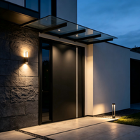 Porte pivotante en aluminium antivol de sécurité, portes d'entrée extérieures de luxe pour villas