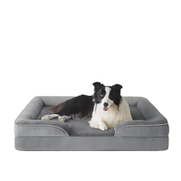 Lit orthopédique pour chiens de taille moyenne Canapé en lin imperméable avec mousse à mémoire de forme Lit de canapé pour animaux de compagnie avec caractéristiques amovibles