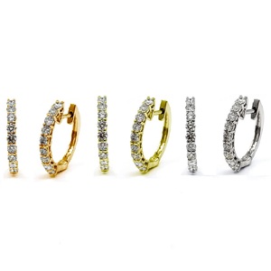 Créoles décontractées pour femmes, bijoux fins, exagérés, couleur unie, blanc, or, 100% naturels, pour les dames, utilisation quotidienne, nouvelle collection, 18k - Product Image 4