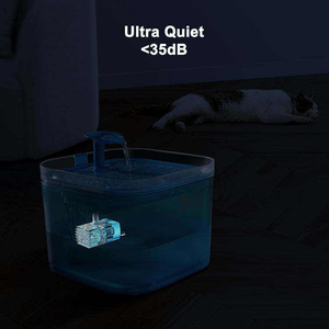 Fontaine à eau pour animaux de compagnie de 2,2 L, ultra silencieuse, alimentation USB, filtration en 4 étapes, niveau d'eau visible pour chats et chiens - Product Image 6