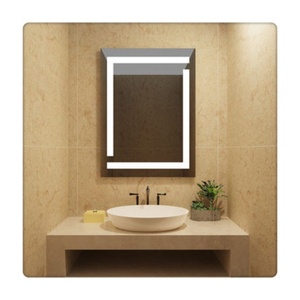 Miroir mural de salle de bain étanche à LED intelligent, idéal pour hôtels, avec cadre en surface solide, miroir décoratif - Grande Vente - Product Image 4