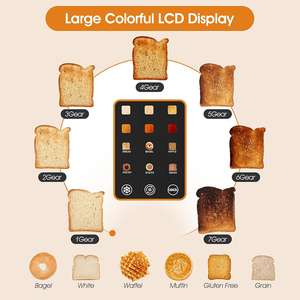 <b>Toaster</b> 2 Slice Digital Smart <b>Toaster</b> with TouchScreen Dual Control Panel for Bagels, Bread, Waffles - Product Image 5