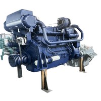 Moteur diesel marin Weichai turbocompressé et refroidi par air WD12 WD618 300hp 350hp 375hp 400hp 6 cylindres 4 temps pour bateau