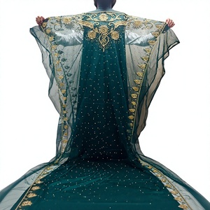 Elegant <b>Green</b> Embroidered Beaded <b>Net</b> Lace Luxury Floral Traditional Wear Kanga Clothing Set Girls Infants Toddlers 3-Piece - Product Image 2