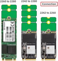 Aismartlink M.2 2230 à 2242 à 2260 à 2280 Carte convertisseur NVME NGFF SSD Adaptateur étendu