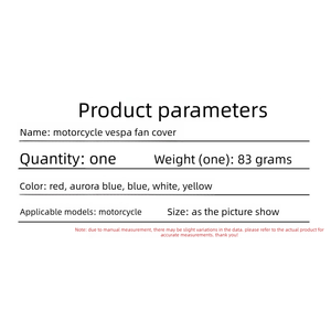 Accessori per Modifiche Moto Disponibili in Diversi Colori, Copertura Ventola in Plastica <span class=keywords><strong>VESPA</strong></span> per Moto di Alta Qualità - Product Image 6