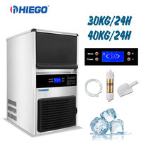 Machine à glaçons électrique commerciale à refroidissement par air, 30-40 kg/jour, entièrement automatique, en acier inoxydable, pour glaçons en cubes