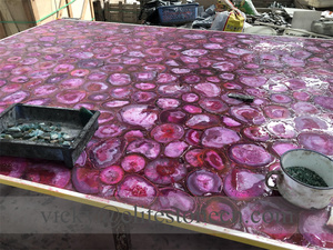 Plaque de pierre naturelle <span class=keywords><strong>en</strong></span> agate verte rétroéclairée pour comptoir de cuisine, carreaux de sol décoratifs, décoration de luxe - Product Image 5