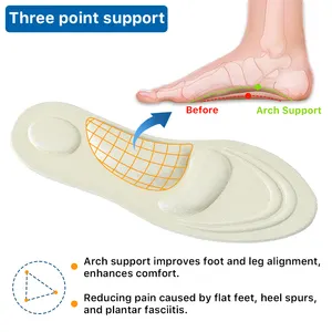 4D губка босиком Мягкая комфортная стелька дугообразная поддержка дышащая на высоком каблуке обувная вставка плоская нога облегчение боли с эффектом памяти
