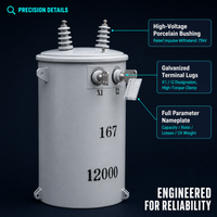 Transformateurs de puissance industriels immergés dans l'huile, triphasés, de moyenne et haute tension, 5 kVA-1000 kVA