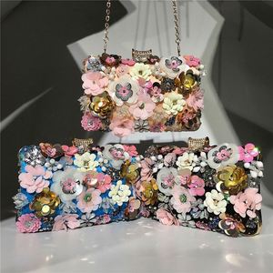 2022 Women's Evening Clutch Bag <b>Party</b> Purse Luxury Wedding Clutch for Bridal Exquisite Crystal Ladies Handbag Flower Clutch - Product Image 6