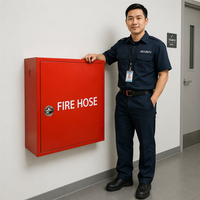 Armoire pour enrouleur de tuyau d'incendie 750 mm x 250 mm, épaisseur 1 mm, équipement de lutte contre l'incendie