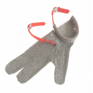 Guanti da Lavoro Protettivi in Acciaio Inox a Tre <span class=keywords><strong>Dita</strong></span> Anti-Taglio per Indumenti - Product Image 1