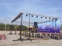 Heavy Duty 340kg Iluminación telescópica Manivela Equipo de escenario de acero Aleación de aluminio Truss Lift Tower para la venta Modelo Truss Display