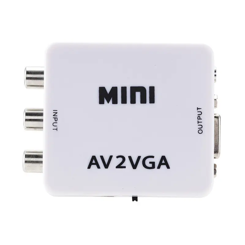 อะแดปเตอร์แปลง AV เป็น VGA HD 1080P AV2VGA พร้อมสาย USB ในสต็อก