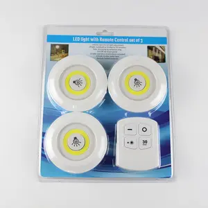 4 Inch Battery Operated Baby Adjustable Brightness Timer Puck Night Light with remote controller