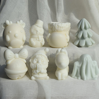 Moule à bougie de renne de Noël pour bricolage bougies d'aromathérapie diffuseur pierres décorations de gypse-cadeau d'outils de gâteau