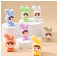 Miniature de mode en flocage coloré, figurine 3D miniature de bébé qui pleure, breloque lapin pour fille, pour enfants, jouet de sac surprise porte-bonheur