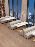 Ensemble de table et chaises de style européen pour café, canapé de style banquette en PU, design vert pour restaurants occidentaux, restaurants de barbecue, bars