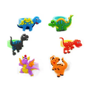 Anillos de Dinosaurios de Dibujos Animados, Juguetes de Goma Suave de PVC para Fiestas de Cumpleaños Infantiles, Juego y Decoración - Product Image 2