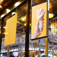 EKAA 3000/4000 Nits Tanpa Kipas 49 Inci Layar LCD Digital Signage Dua Sisi Menghadap Jendela untuk Etalase Toko