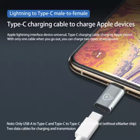 Nouveau convertisseur 8 broches Type C femelle vers adaptateur pour iPhone vers USB C adaptateur 8 broches femelle vers USB C mâle adaptateur
