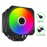 Refroidisseur de processeur ARGB en gros, 8 caloducs, ventilateur PWM 130 mm, LGA1700 AM5, roulement hydraulique, refroidisseur d'air pour processeur de jeu pour PC