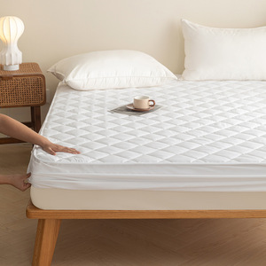 Protège-<span class=keywords><strong>matelas</strong></span> d'hôtel épaissi en coton rembourré, <span class=keywords><strong>anti</strong></span>-salissures et antidérapant, blanc, pièce unique - Product Image 3