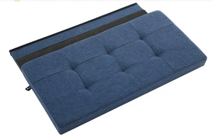 Banc ottoman de rangement pliable personnalisé avec tabouret ottoman en tissu de lin banc de rangement simple en bout de lit - Product Image 4
