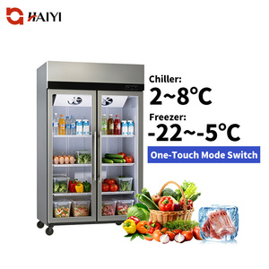 Refrigerador Comercial para Cocina, Enfriador Vertical, Congelador de Dos Puertas, Refrigerador Vertical para Almacenamiento de Alimentos - Product Image 1
