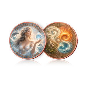 Pièce de monnaie Baddie Mythique des Quatre Éléments pour Femmes, 1 oz, en Cuivre Fin 999, avec Impression Colorée - Product Image 3
