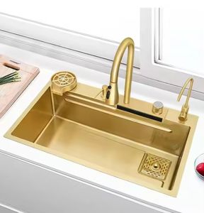 Robinet cascade multifonctionnel en or moderne, distributeur de tasses pour évier de <span class=keywords><strong>cuisine</strong></span> en acier inoxydable 304 - Product Image 3