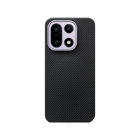 Étui de téléphone léger en fibre d'aramide de luxe gaufré, antichoc, anti-traces de doigts, avec anneau magnétique pour OnePlus 15