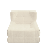 Canapé inclinable une place capitonné avec rembourrage en éponge et revêtement en velours pour chambre, salon ou appartement