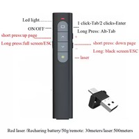 Présentateur sans fil, télécommande de présentation avec contrôle du volume et des hyperliens, RF 2,4 GHz, USB, télécommande PowerPoint
