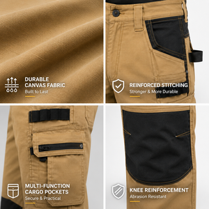Custom Ripstop Work Pants Men 65% Polyester 35% Cotton <b>Stretch</b> <b>Cargo</b> Trousers Multi Pocket OEM ODM Wholesale Uniform Factory - Product Image 3