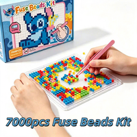 Kit de perles thermocollantes 2,6 mm, 7000 pièces, ensemble de perles à repasser DIY avec gabarit, accessoires pour tableau à picots, jouet artisanal fait main pour enfants